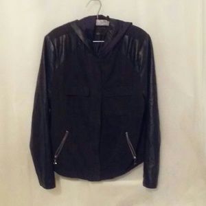 Forever 21 Black suede faux leather combo jacket